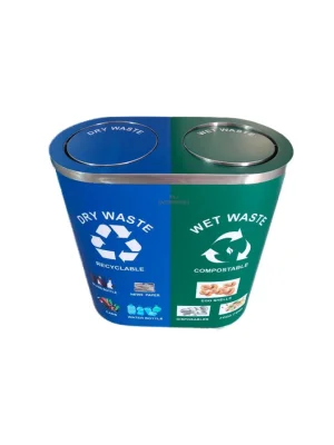 Stainless Steel 2 Compartment Dustbin -120 ltr.