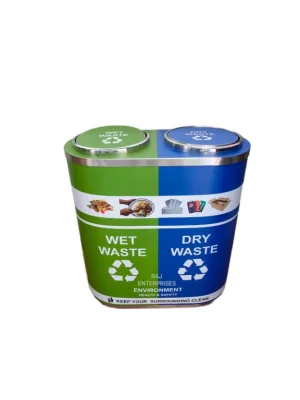 Stainless  Steel Duo 2 in 1 Dustbin 120 ltr.