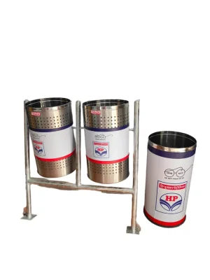 stainless steel petroleum twin pole dustbin