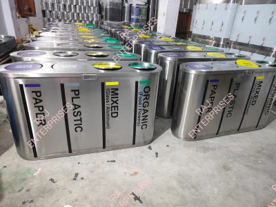 stainless steel 4-in-1 dustbin
