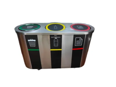 S.S 3 COMPARTMENT DUSTBIN
