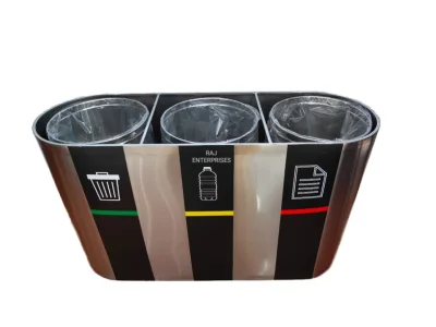 S.S 3 COMPARTMENT DUSTBIN