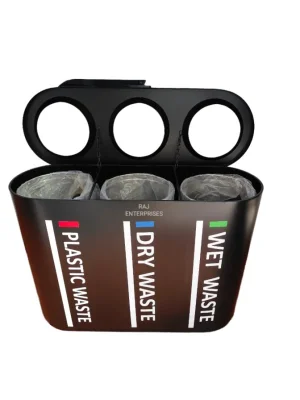 stainless steel dustbin black powder coating