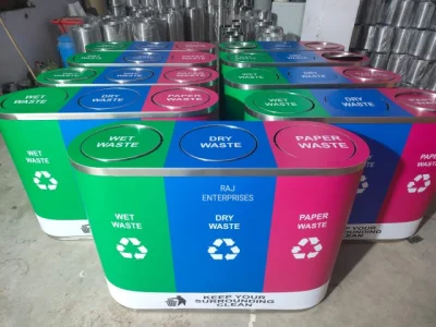 stainless steel trio dustbin