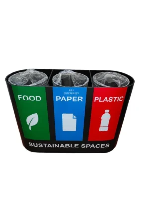 Stainless steel dustbin Trio bin