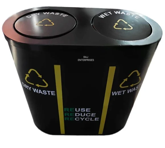 SS DUAL POWDER COATING 2 IN 1 DUSTBIN - 120 LTR.