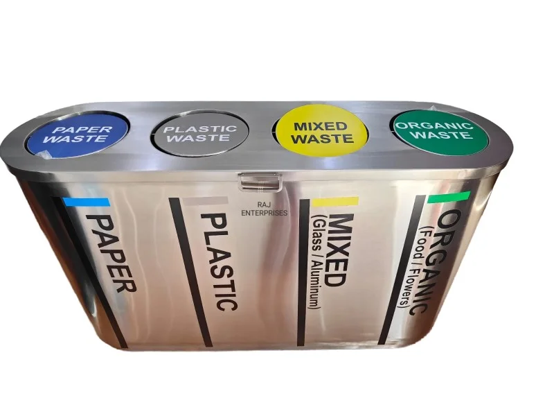 stainless steel 4-in-1 dustbin