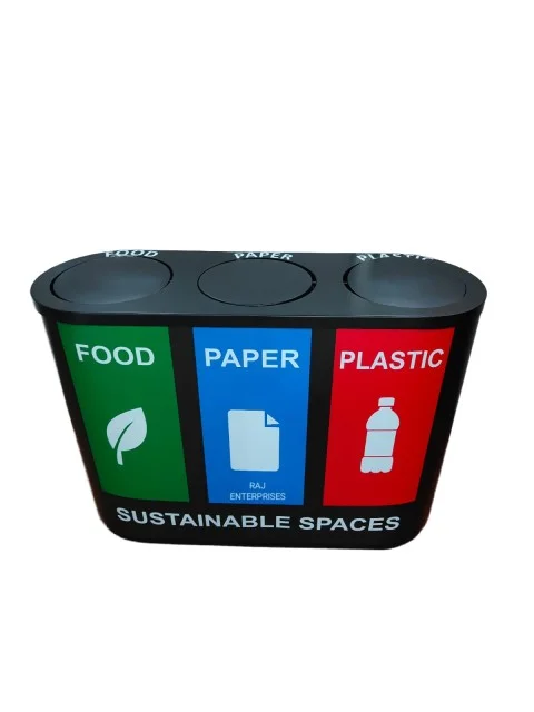 Stainless steel dustbin Trio bin