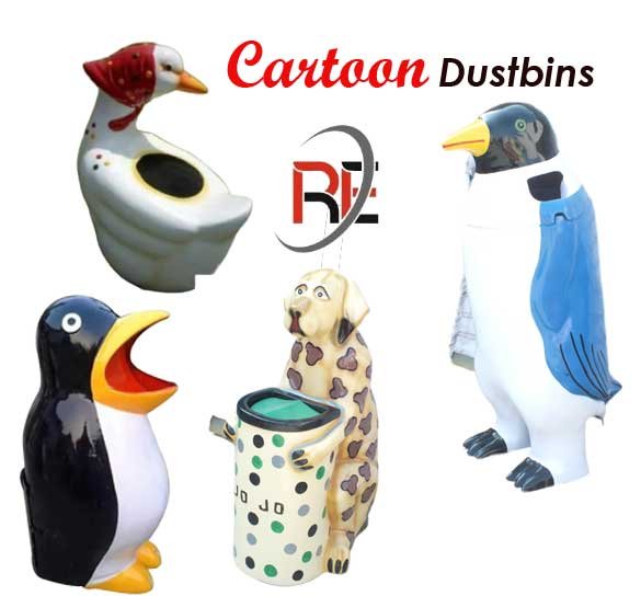 fiber cartoon animal dustbins