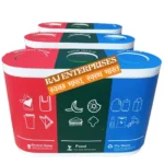 Set of Fiber Dustbin Trio 180L bins, ideal for waste management and environmental cleanliness.
