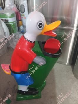 FRP duck-shaped dustbin for school use
